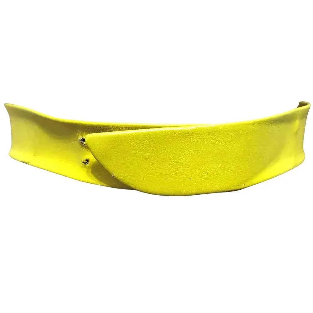 1950s Wide Yellow Leather Waist Cinching Belt Size Small Vintage Miss Pat